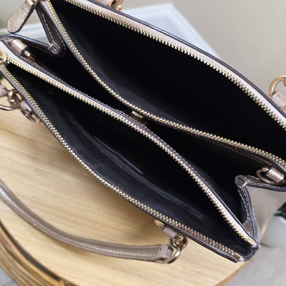 Coach Christie Carryall in Metallic Leather with Exotic Trim and Matching Wallet - Picture 11 of 15